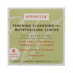 Emerita Feminine Cleansing and Moisturizing Cloths - 6 Cloths