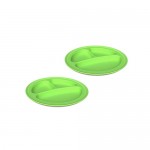 Green Toys Divided Plate - Green - 2 Pack
